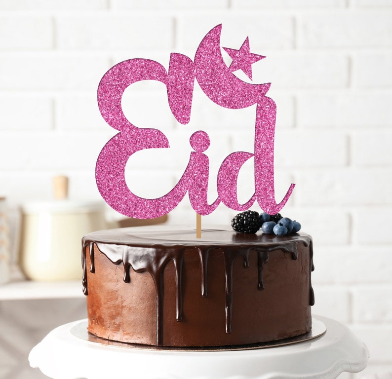 Glitter Eid Mubarak Cake Toppers Eid Cake Topper Eid Cupcake Etsy