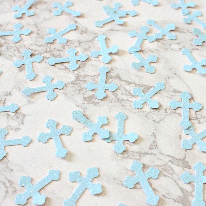 Cross Confetti Baptism Decorations Christening Cross First Communion Baby Shower Baby Girl Baby Boy Baby Shower Baptism Decor Centrepieces