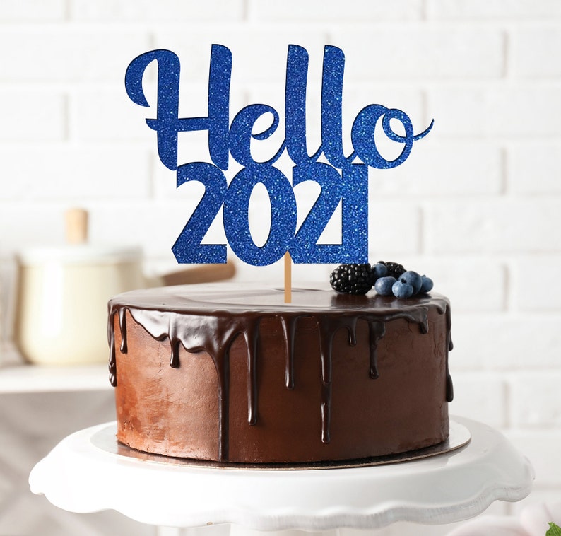 Bonjour 2021 Gâteau Topper New Years Eve Cake Topper 2021