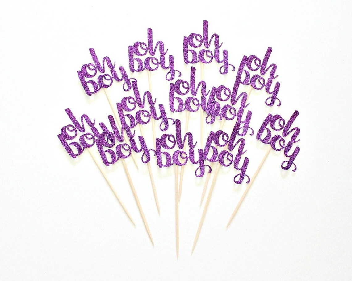12 Oh Boy Cupcake Toppers Baby Cake Topper Party Baby Shower Etsy UK