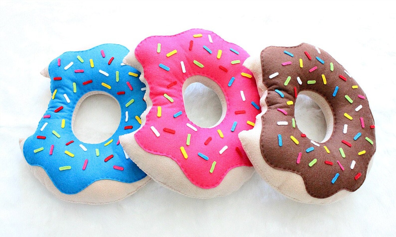 Cute Pink Doughnut Pillow Hand Sewn Fleece Felt Cute Pillow Etsy