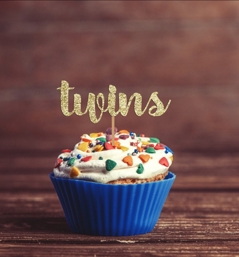Twins Cupcake Toppers Baby Shower Decorations Baby Shower Etsy Hong Kong