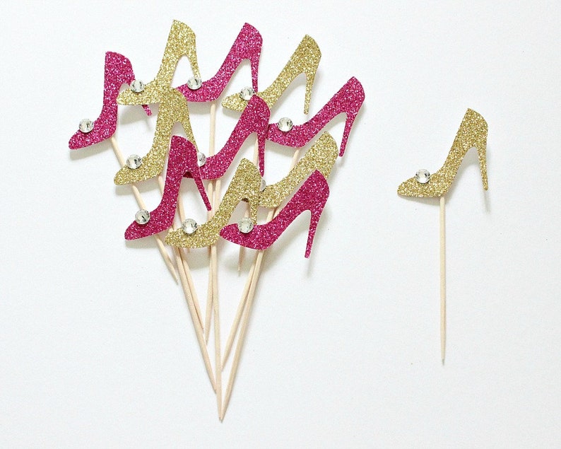 12 Crystal Stiletto Shoe Cupcake Toppers Hen Party Toppers Etsy Canada