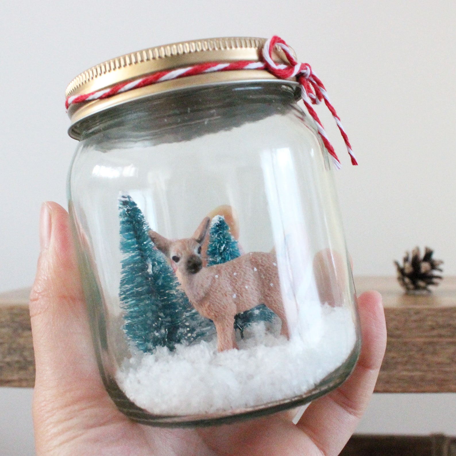 Handmade Reindeer Christmas Snow Globe Christmas Gift Etsy