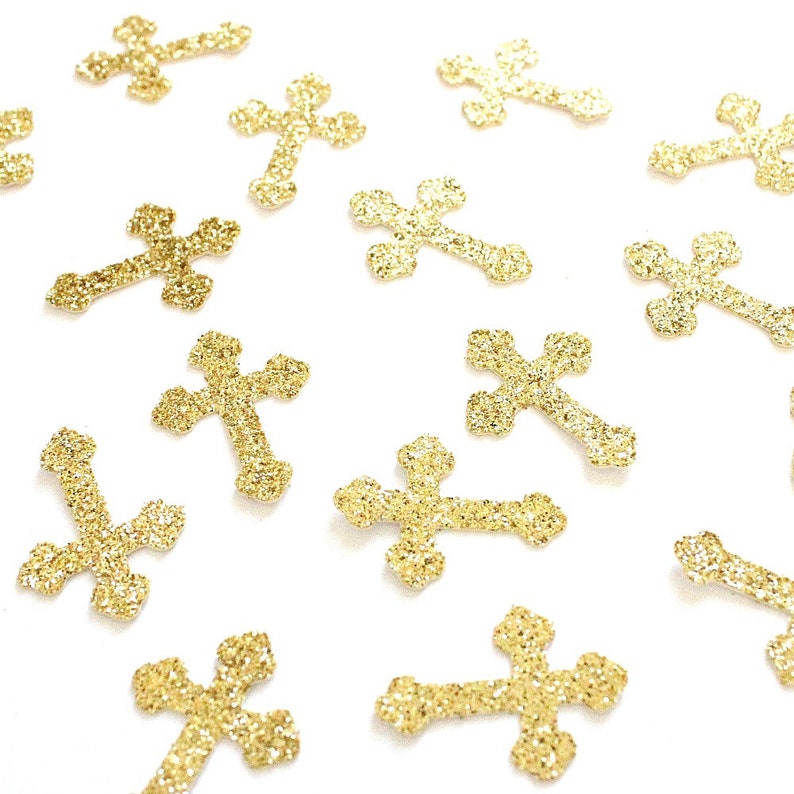 Cross Confetti Baptism Decorations Christening Cross First Communion Baby Shower Baby Girl Baby Boy Baby Shower Baptism Decor Centrepieces