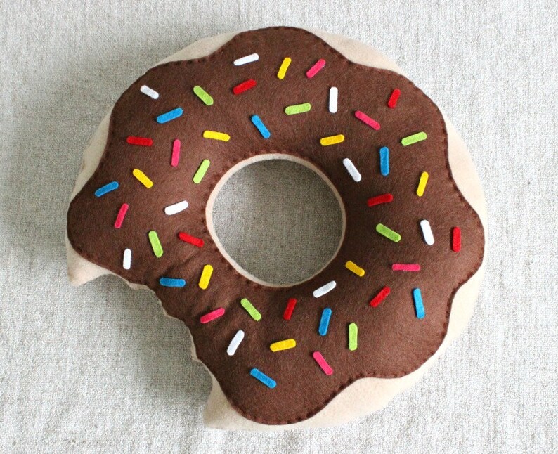 Cute Chocolate Doughnut Pillow Hand Sewn Fleece Cute Pillow Etsy