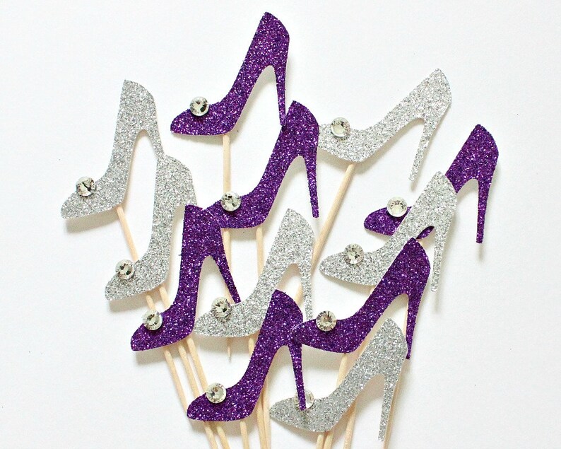 12 Crystal Stiletto Shoe Cupcake Toppers Hen Party Toppers Etsy Canada