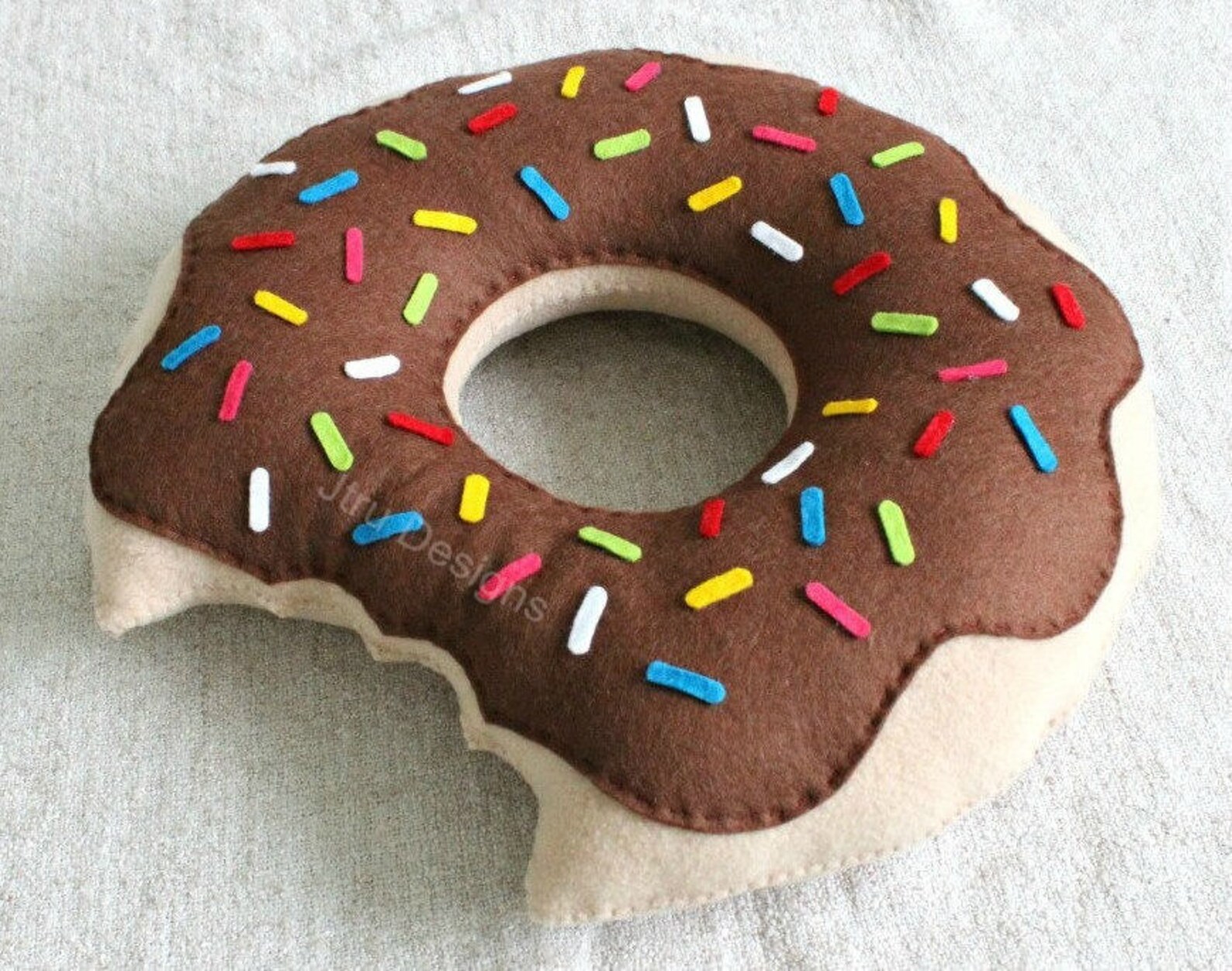 Cute Chocolate Doughnut Pillow Hand Sewn Fleece Cute Pillow Etsy UK