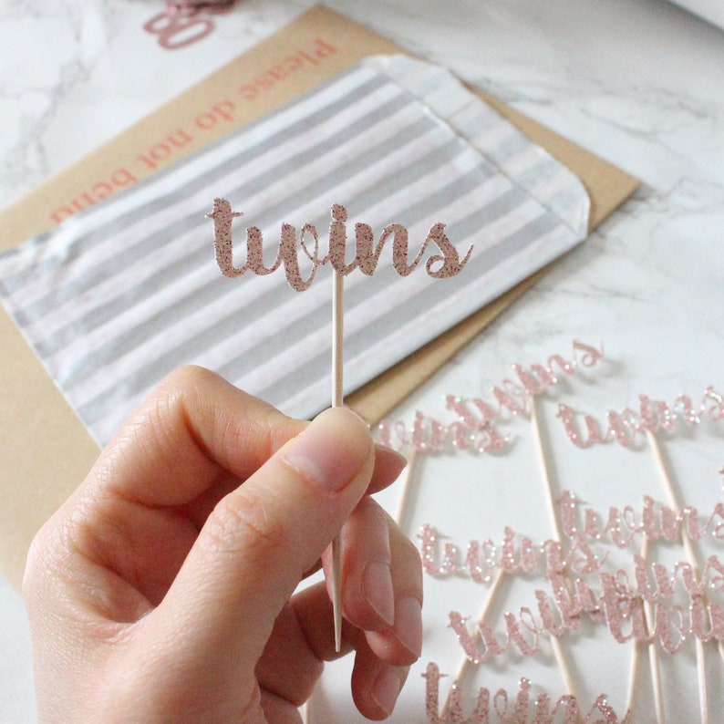 Twins Cupcake Toppers Baby Shower Decorations Baby Shower Etsy