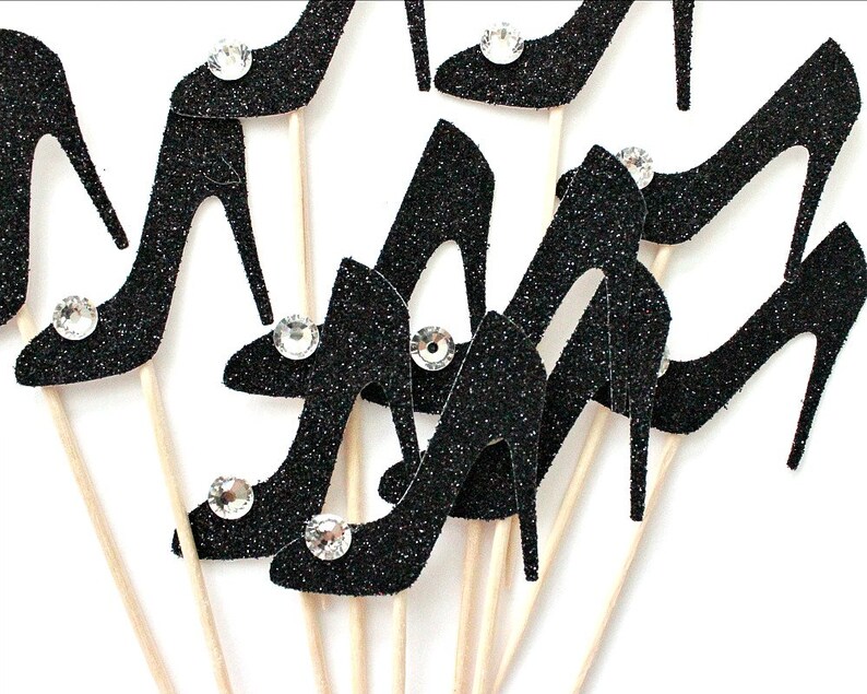 12 Crystal Stiletto Shoe Cupcake Toppers Hen Party Toppers Etsy Canada