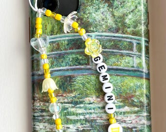 Telefoonbedel dierenriem, telefoonaccessoire astrologie, telefoonriem met hemelse kralen, Y2K schattige kleurrijke bedel, horoscoopcadeau