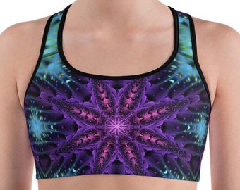 Sports bra, Yoga Sports bra, Festival Sports Bra, Festival Crop Top, Rave, Active Wear, Racerback, Festival Clothing, Hippie Top, Boho Bra