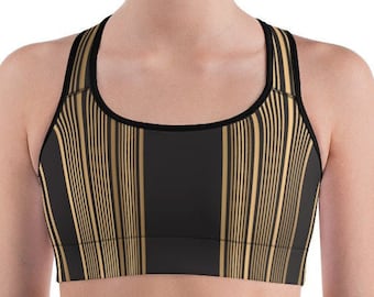 Burning Man Sports Bra, Art Deco Sports Bra, Steampunk, Futuristic, Cyberpunk, Festival Clothing,Yoga Top,Gym Wear, Rave Bra, Rave outfit
