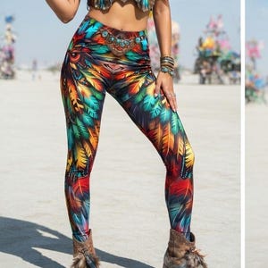 Native Feather Leggings,Tribal leggings,Animal Print Leggings,Nature Clothing,Festival Clothing,Yoga,Gym Leggings,Soft leggings,Influencer