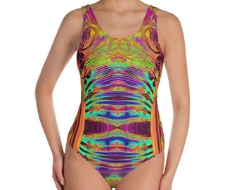 One-Piece Swimsuit, Psychedelic Onsie, Burning Man Costume, Festival Clothing, Performance, Rave, Bodysuit, EDM,Playsuit, Romper Suit