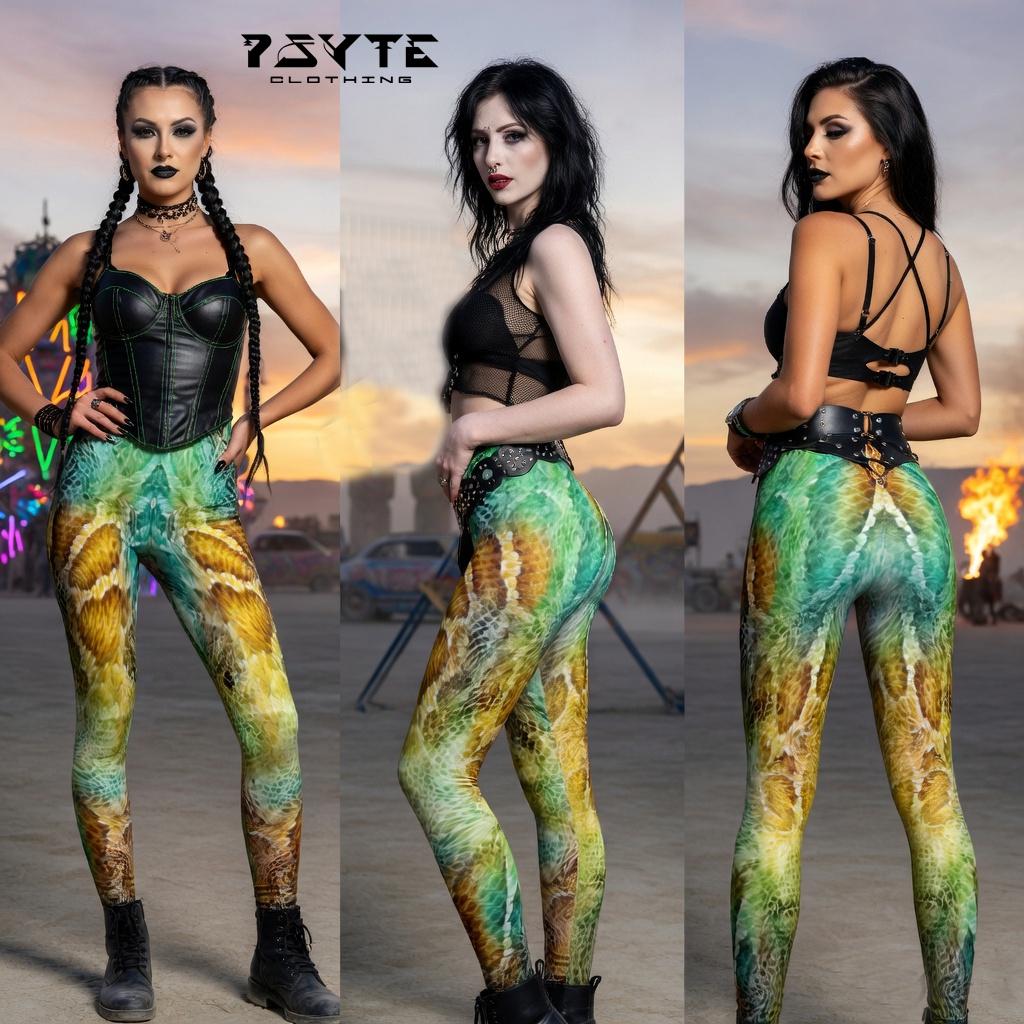 Snake Skin Print Leggings: EcoPoly Yoga Dance Pants