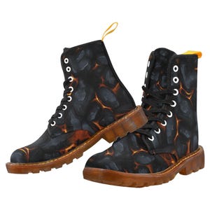 High top Boots, Hot coal Marten boots, Combat boots, Combat boots, Black boots, Graphic boots, Burning man boots, Festival shoes