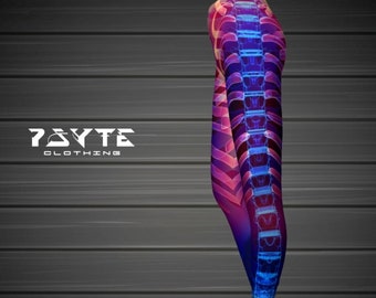 Spinal Tap leggings, Rave outfit, Cyberpunk, Futuristic, Skeleton leggings,Steampunk,Festival Clothing,Rave leggings,Yoga pants,Gym Leggings