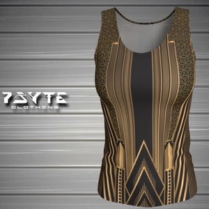 Flower of life Art Deco Tank top, Active Wear, Sacred Geometry Tank, Steampunk,Futuristic,Cyberpunk,Festival Clothing,Yoga Tank Top,Gym Tank