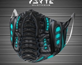 Cyberpunk Premium Double Knit Face Mask, Sci Fi Adult Mask,  Reusable and Washable Face Mask,Kids Mask,Cosplay Mask,Festival Mask,Dust mask
