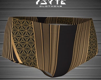 Sacred Geometry Booty Shorts: Rave Festival Hot Pants