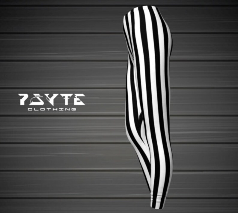 White /& Black Striped Witch Costume Halloween Costume Steampunk Leggings Halloween Tights Beetlejuice Leggings Womens Halloween