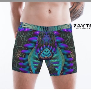 Geometric Mens Boxer Briefs: Psychedelic Print Underwear