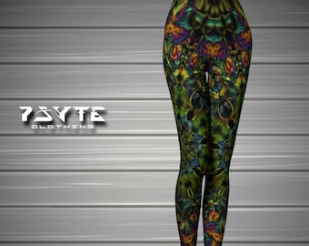 Psychedelic Fractal Leggings, Rave Clothing, Festival Outfit, Gym Pants, Workout Clothes, Performance Costume, Dance Outfit, Trippy Clothing