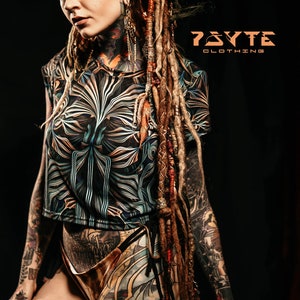 Alternative Crop Top, Festival Clothing, Crop Top, Rave outfit, Burning Man, Tribal Clothing,Rave Outfit,Dance,Hoop,EDM,Fractal