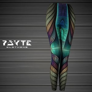 Fractal Leggings, Festival Clothing, Burning Man Costume, Psychedelic leggings, Hooping clothes, Doof Clothing, Rave Outfit, Gym Leggings