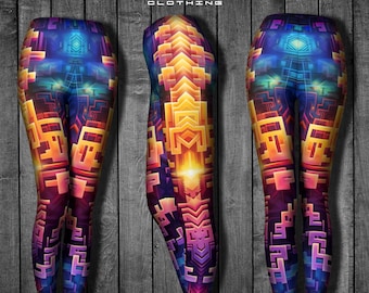 Psychedelic Leggings, Festival Clothing, Burning Man Costume, Rave clothes, Doof Clothing, Rave Outfit, Gym Leggings, Workout leggings