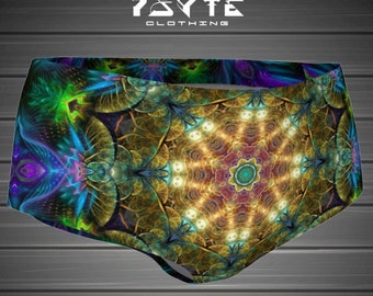 Psychedelische bootyshort: Rave Festival-hotpants