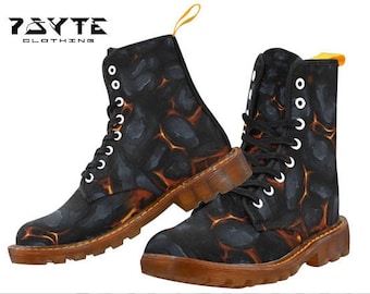 Hot coal Festival boots, Burning man boots, Dr Marten style boots, Combat boots, Ladies and Mens Festival shoes and boots, 8 eye boots,