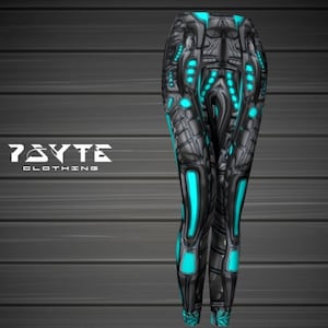 Circuit Board Black Leggings for Women, Rave Outfit, Two Piece