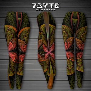 Fractal Leggings, Festival Clothing, Burning Man Costume, Psychedelic leggings, Hooping clothes, Doof Clothing, Rave Outfit, Gym Leggings