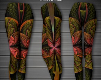 Fractal Leggings, Festival Clothing, Burning Man Costume, Psychedelic leggings, Hooping clothes, Doof Clothing, Rave Outfit, Gym Leggings