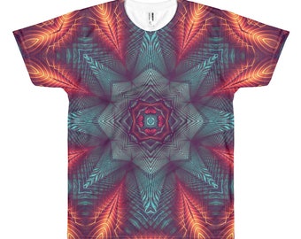 Psychedelic Tshirt,  All over print T-shirt, Graphic T-shirt, Festival Clothing, Geometric Tshirt, Unisex Tshirt, Festival Tshirt,Rave Shirt