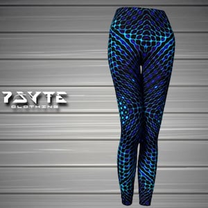 Psychedelic Leggings, UV reactive, Festival Leggings, Rave outfit, Psytrance clothing, Yoga leggings, hooping clothes, Burning Man Leggings