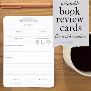 Printable Book Review Card