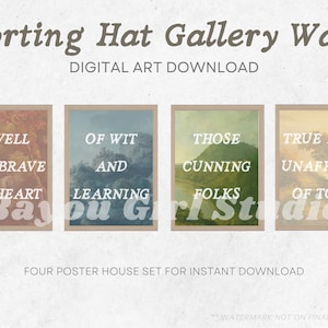 Sorting Hat Literary Wall Art | House Themed Decor