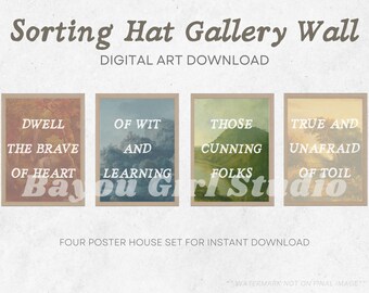 Sorting Hat Literary Wall Art | House Themed Decor