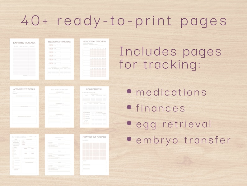 Downloadable IVF Planner & Fertility Journal - Etsy