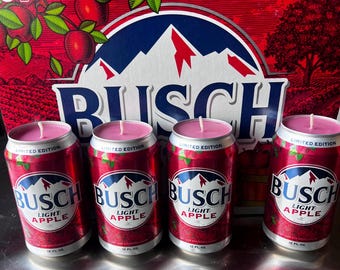 Vela de cera de soja en lata de cerveza "Bapple" de edición limitada de Busch Light Apple