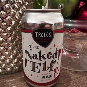 Troeg&#39;s Naked Elf Holiday Spice scented Beer Can Candle.