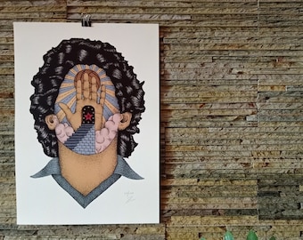 Diego Maradona Art Print – Argentine Football Legend – Retro Soccer Wall Decor – Gift for Sports Fans - Hand of God