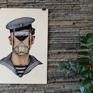Karlo Rojc Art Print – Yugoslav National Hero – Subcultural Wall Decor – Gift for Urban Art Fans - Gift for Historian - Sailor Art