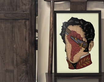 Simón Bolívar Revolutionary Portrait – Latin American Liberator – Heroic Wall Art – Gift for Historians