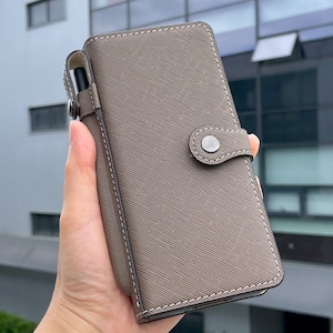 Saffiano Leather Wallet Case for Samsung Galaxy Z Fold 6, S Pen Holder, Free Initials/Names Engraving