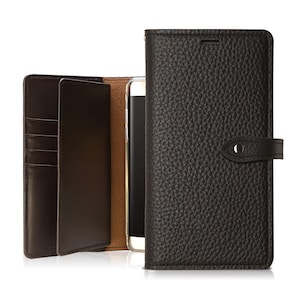 Motimo Bi-Fold Shrunken Leather Wallet Case for iPhone 11/12/13/14/15/16 Series, Galaxy S22/S23/S24/S25 Series, Galaxy S25 Edge