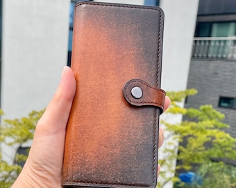 Minute Touch Custom Leather Wallet Case for Samsung Galaxy Z Fold 4 5g, S Pen Holder, Magnetic Closure, Free Initials/Names Engraving